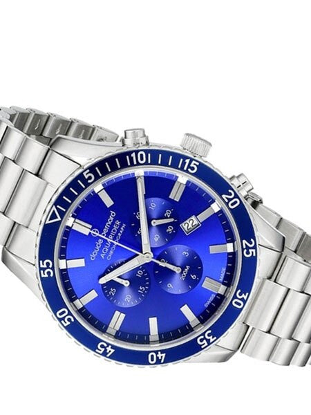 Claude Bernard Aquarider Blue Dial Chronograph Dive Watch #10223-3MBU-BUIN