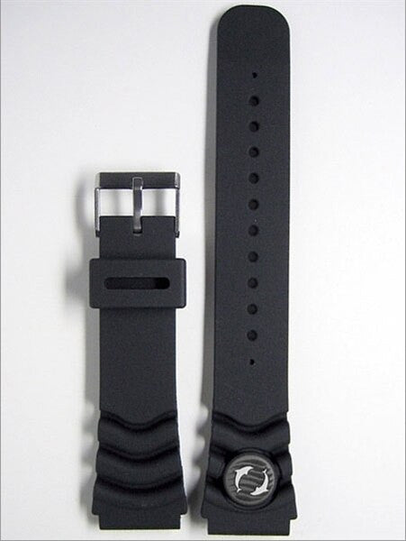 Orient OEM Signature Grey Dolphin 22mm Black Rubber Dive Watch Strap