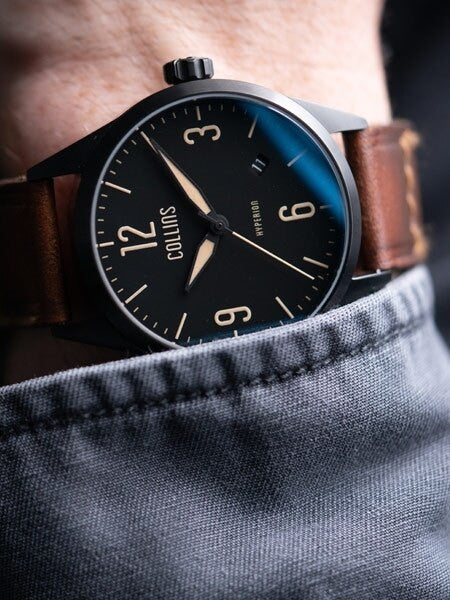 Collins Hyperion Swiss Automatic Watch with 40mm PVD Case and a Double-Dome AR Sapphire Crystal #CWB02