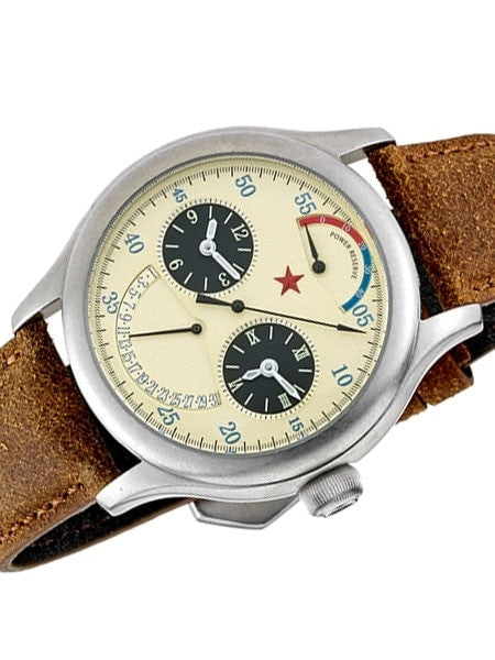 Red Star Dual-Time Automatic Watch with 42-Hour Power Reserve, Retrograde Date #6202G-2545C