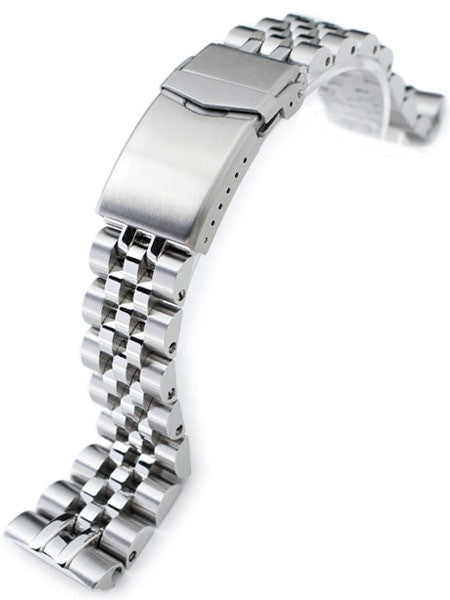 Strapcode 22mm ANGUS-J "Louis" 316L Stainless Steel Watch Bracelet for Seiko Turtle Watches, Brushed, V-Clasp #SS221820B063