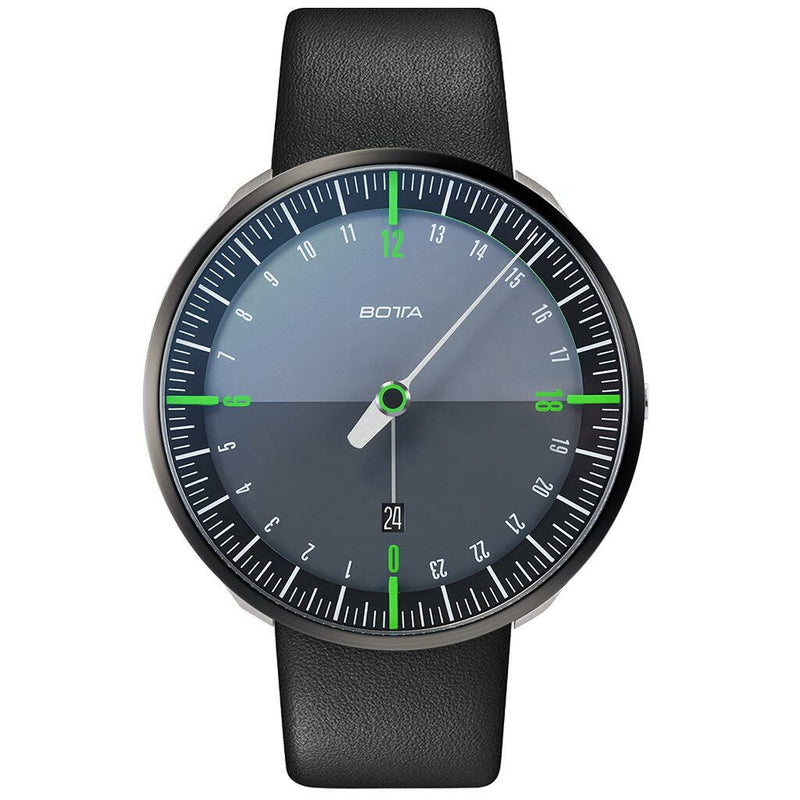 Botta UNO 24 one hand 24-hour Swiss quartz watch with 45mm titanium case #628010