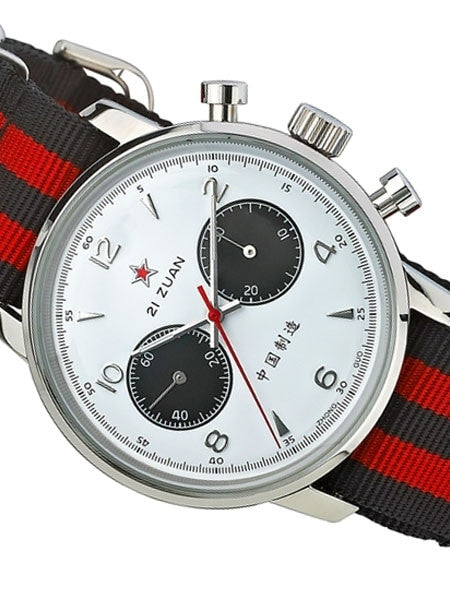 Seagull 1963 Hand Wind Mechanical Chronograph with White Dial #6488-2901W