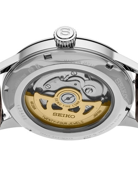 Seiko Presage Brown Automatic Dress Watch with Open Heart #SSA407