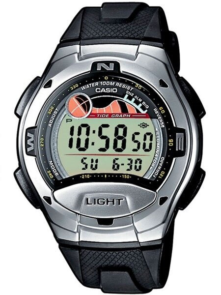Casio Digital Sports Chrongraph Watch with Tide Graph, Moonphase #W-753-1AV