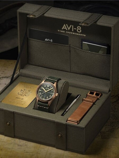 AVI-8 Flyboy Eagle Squadron Bronze Pilot Watch with an Automatic Movement, AR Sapphire Crystal  #AV-4071-03