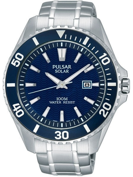 Pulsar Solar Powered Quartz Sport Watch with 44mm Case #PX3067