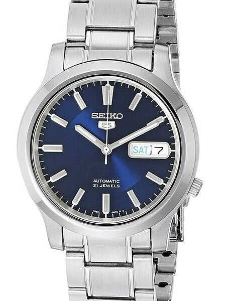 Seiko 5 Automatic Blue Dial Watch with Stainless Steel Bracelet #SNK793