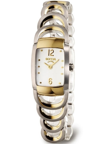Boccia Ladies Quartz Watch with Two-Tone Titanium Case and Open-Link Bracelet #3159-02