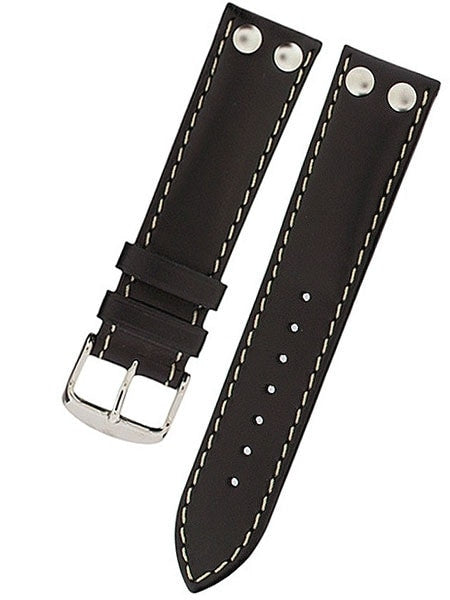 Di-Modell Ikarus Oiled Calfskin Leather, Aviator Style Watch Strap with Rivets #122510