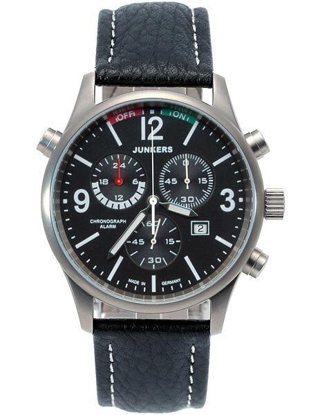 Junkers G-38 Chronograph Titanium Watch with Alarm Function #6296-2