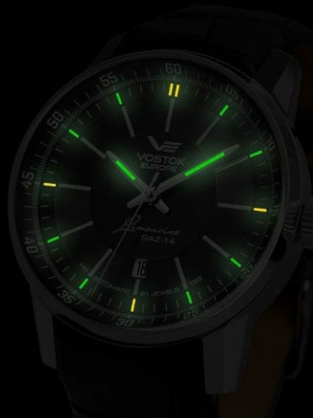 Vostok-Europe GAZ Limo Black Dial Watch with Trigalight Illumination 5651137B