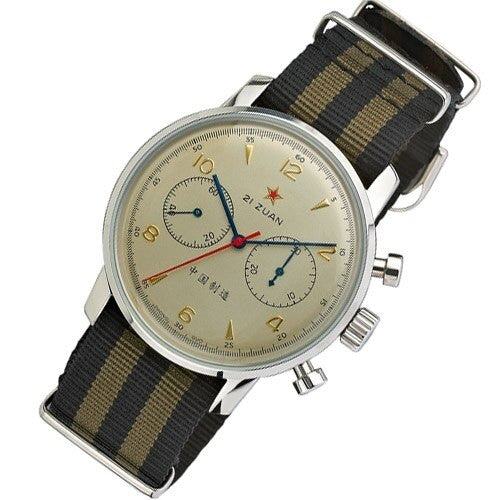 Scratch and Dent - Seagull 1963 Hand Wind Mechanical Chronograph with Goldtone Dial #6488-2901C 9