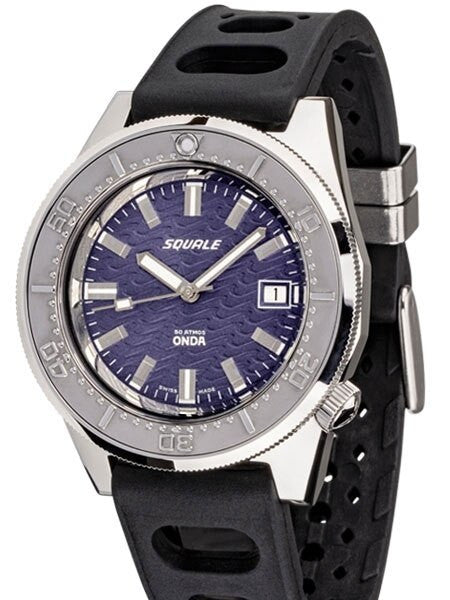 Squale 500 Meter Swiss Made Automatic Dive Watch with Blue Dial  #1521-026-Onda-B