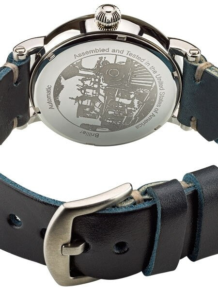 Brillier 43mm Americana Chapter 2 Railroad Automatic Watch with Horween Leather Strap #BR-12