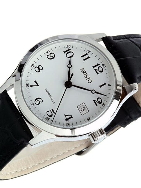 Aristo 4H70 Classic Swiss Automatic Dress Watch with White Dial