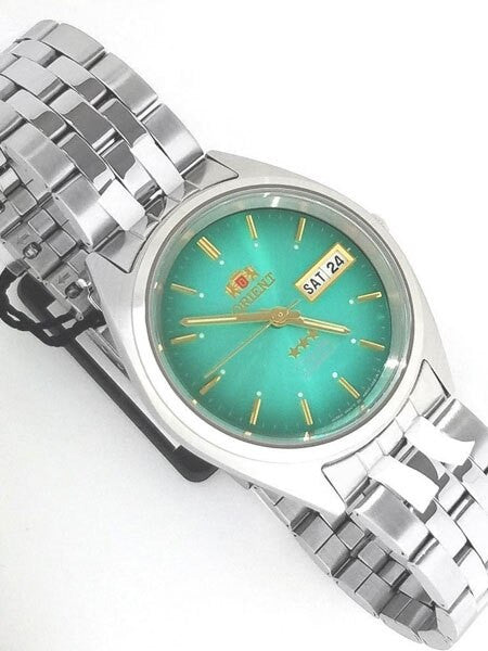 Orient Automatic Watch with Green Dial, Day-Date and SS Bracelet #AB0000AF