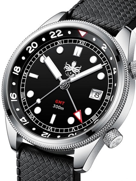 PHOIBOS Eagle Ray 300-Meter Dual-Time GMT Dive Watch with Double Dome AR Sapphire Crystal #PX023C