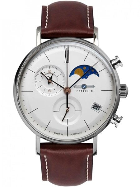 Zeppelin LZ120 Rome Quartz Chronograph, 41mm Case, Day, Moonphase #7198-4