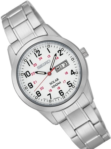 Seiko Women's Solar Sport Watch with both 12-Hour and 24-Hour markers #SUT167
