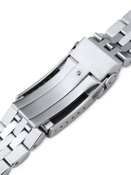 Strapcode 20mm ANGUS-J "Louis" 316L Stainless Steel Watch Bracelet for Seiko Alpinist SARB017, V-Clasp #SS201820B064
