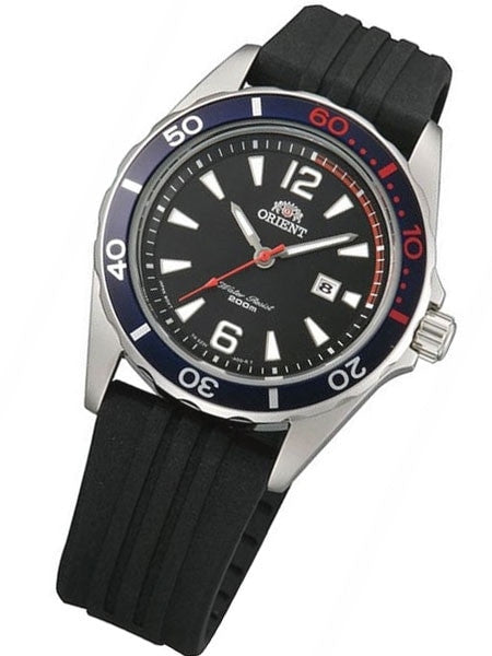 Orient 200 Meter Ms. Diver Quartz Watch on a Black Rubber Strap #SZ3V003B