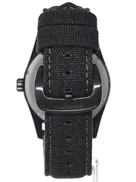 Szanto Stealth 40mm Black Ion Plated Vintage Inspired Military Field Watch #1001