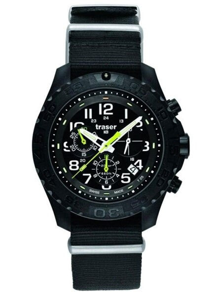 Traser Outdoor Pioneer Chronograph with Tritium Illumination and Rotating Black Bezel #102908