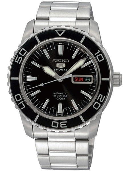Seiko 41mm Sports 5, 23-Jewel Automatic Watch with Day and Date Window #SNZH55K1