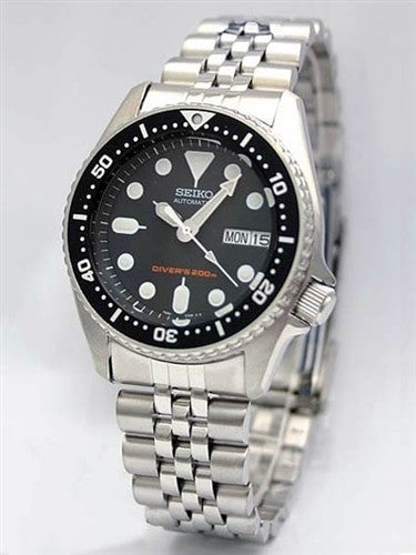 Scratch and Dent - Seiko Black Automatic Dive Watch with Stainless Steel Bracelet #SKX013K2 25