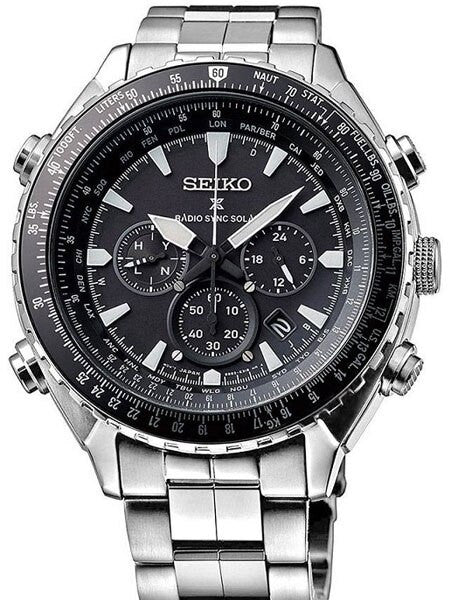Seiko Prospex Radio Sync, Solar Powered, Chronograph, World Time Watch #SSG001