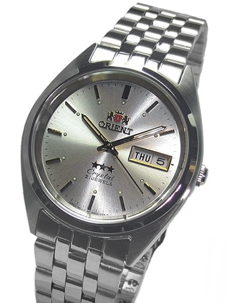 Orient Automatic Watch with White Dial, Day-Date and SS Bracelet #AB0000AW