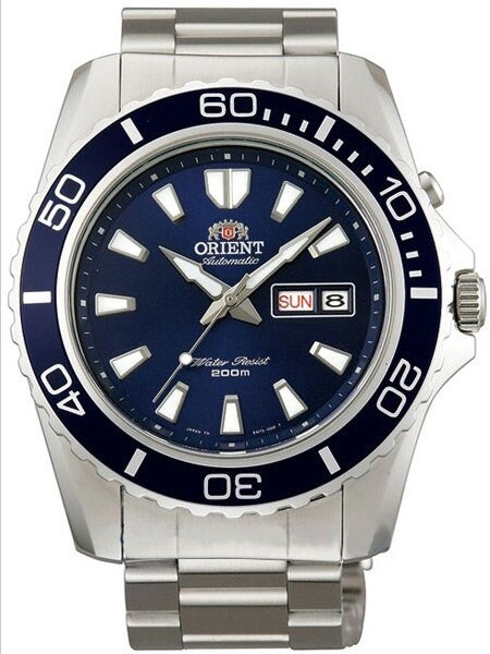 Scratch and Dent - Orient Blue Mako XL Automatic Dive Watch on a Bracelet #CEM75002D