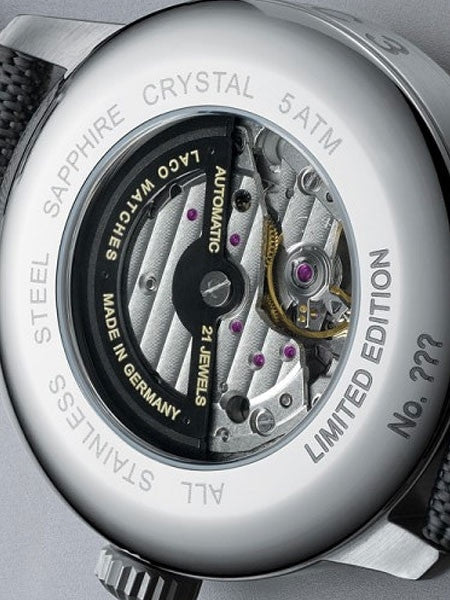 Laco DC-3 Homage 21-Jewel Automatic (Limited Edition) Pilot Watch with Sapphire Crystal #862001