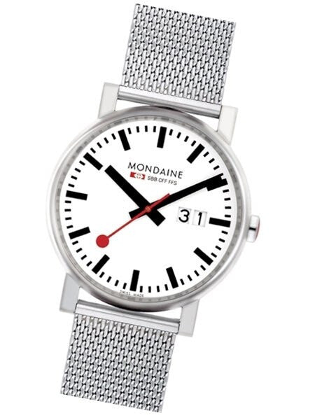 Mondaine Railways EVO Quartz Dress Watch with Large Date, Mesh Bracelet #A627-30303-11SBM