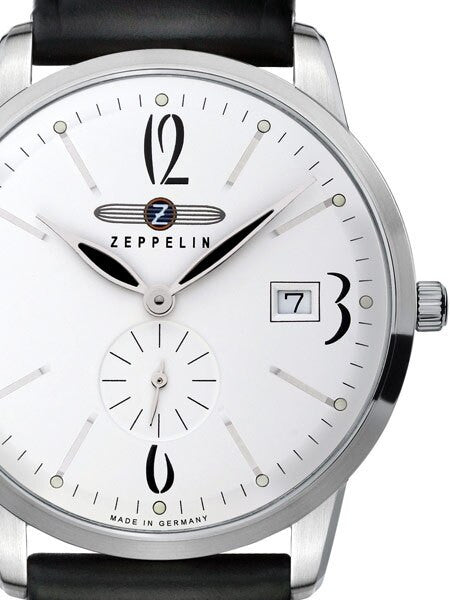 Graf Zeppelin Flatline White Dial Watch Dress that is Just 7mm Thin! #7334-1