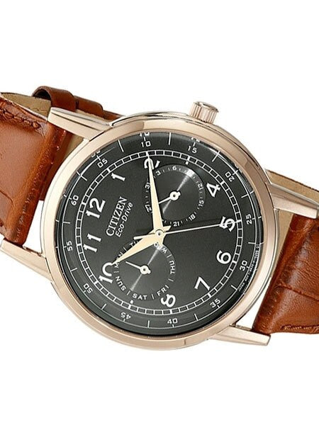 Citizen Rose Goldtone 42mm Eco-Drive Watch with Day-Date Sub-Dials #AO9003-08E