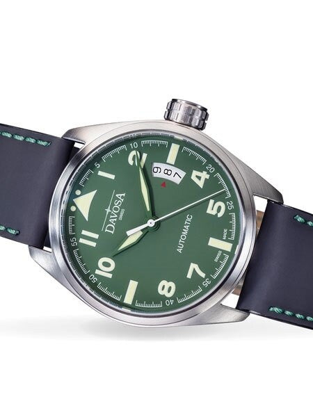 Davosa Military Swiss Automatic 200 Meter Pilot Watch with Green Dial #16151174