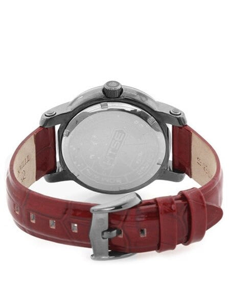 Titan HTSE Ladies Solar Powered Quartz Watch with Red Hour Markers and a Leather Strap #2526QL01