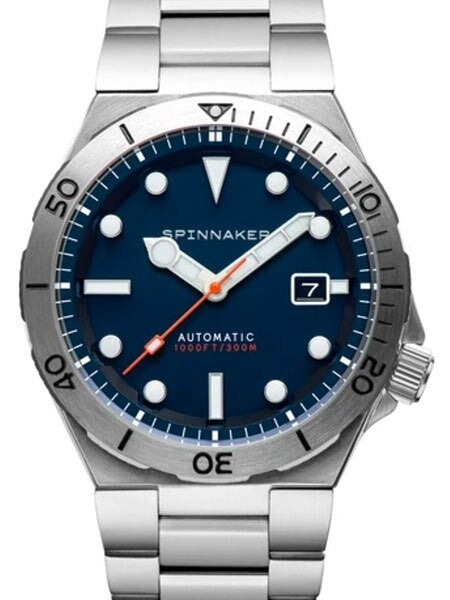 Spinnaker Boettger 300 Meter Hi-Beat Automatic Dive Watch with Stainless Steel Unique Blue Dial #SP-5083-22