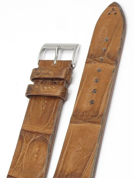 Handmade Italian Vintage Style Tan Crocodile with Hand-Stitching #ML-900-VIN03