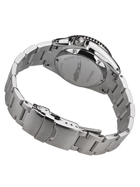 Islander 38mm Automatic Dive Watch with Solid-Link Bracelet, AR Sapphire Crystal, and Luminous Ceramic Bezel Insert #ISL-23