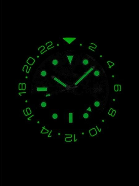 Scratch and Dent - Squale 300 meter Swiss Automatic GMT watch, Luminous Ceramic Bezel, AR Sapphire Crystal #1545GM-CER-BK