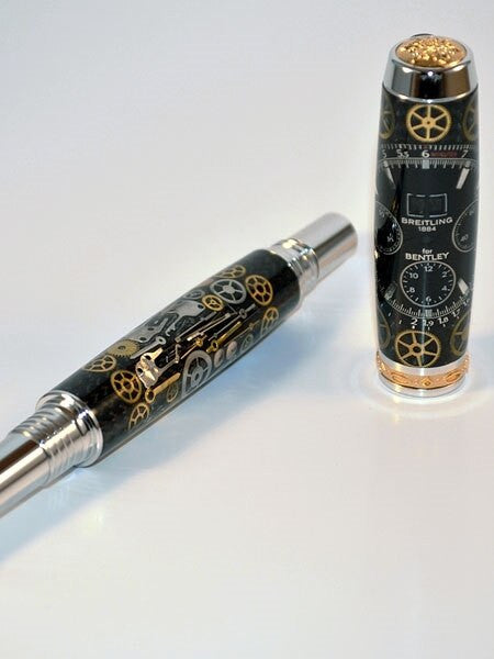 Artisan Crafted Collectable Pen made with a Breitling dial and assorted gears, cogs, screws and bridges #WPP302RB