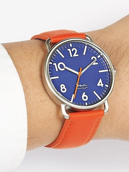 Projects 40mm Blue Witherspoon Quartz Watch with Leather Strap #7109N