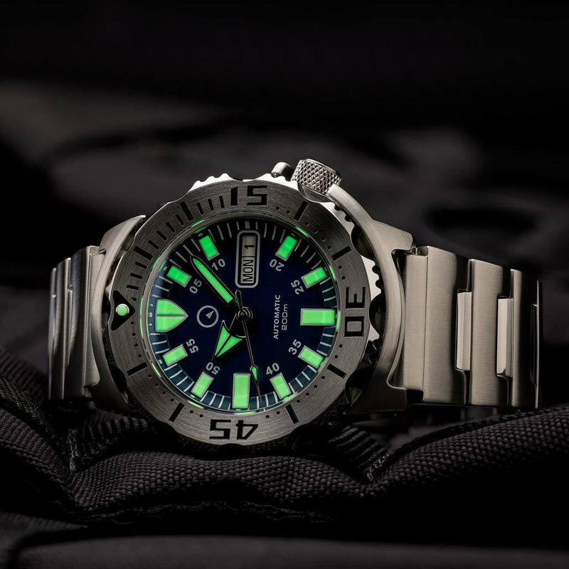 Islander Blue Dial Automatic Dive Watch with AR Double Dome Sapphire Crystal, and 120-click Bezel #ISL-60