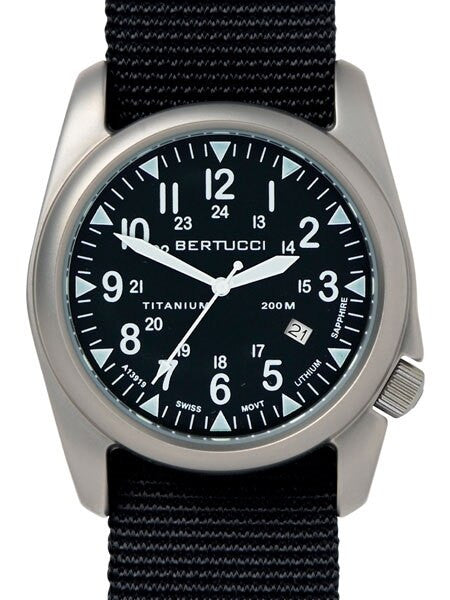 Bertucci A-4T Super Yankee Titanium Watch with Black Nylon Strap #13477