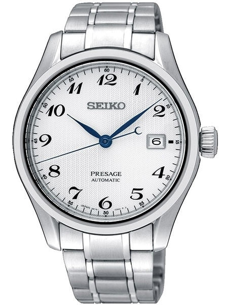 Seiko Presage Automatic Dress Watch with White Dial and Sapphire Crystal #SPB063J1