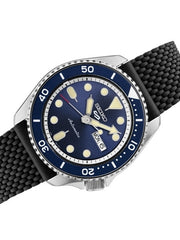 Seiko 5 Sports 24-Jewel Automatic Watch with Blue Dial and Silicone Strap #SRPD93