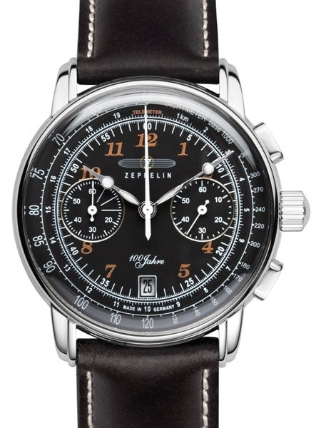 Graf Zeppelin Series 100 Quartz Chronograph Watch with Black Dial #7674-2